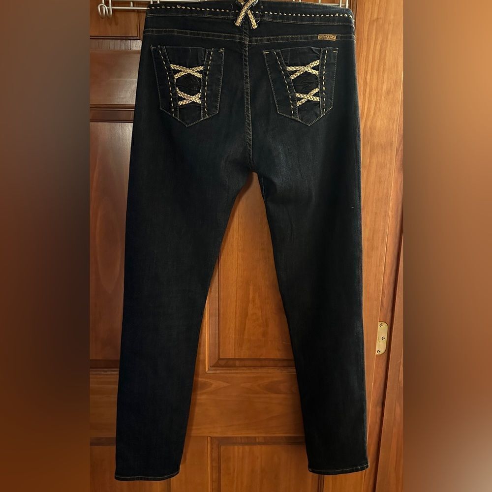 NFL Pittsburgh Steelers women’s jeans gold braided detail size 11